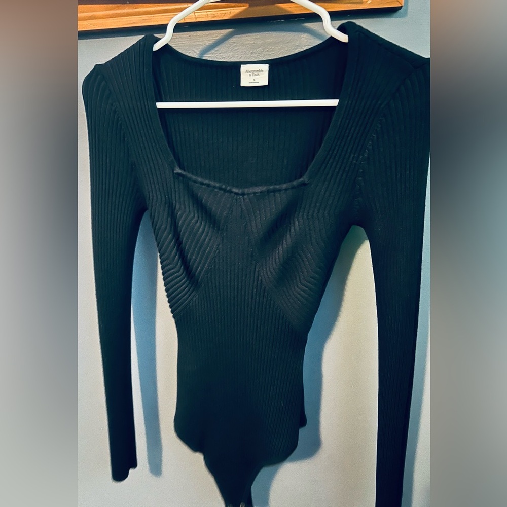Abercrombie & Fitch Knit Sweater in Onyx Black